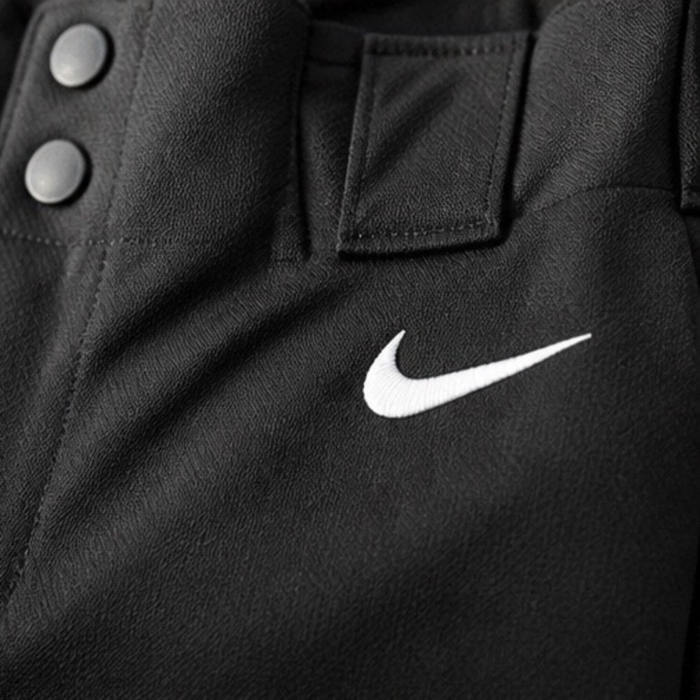 Nike Boys Baseball Pants Black Athletic Swoosh Logo Double Snap Waist Kids‎ - Picture 3 of 9